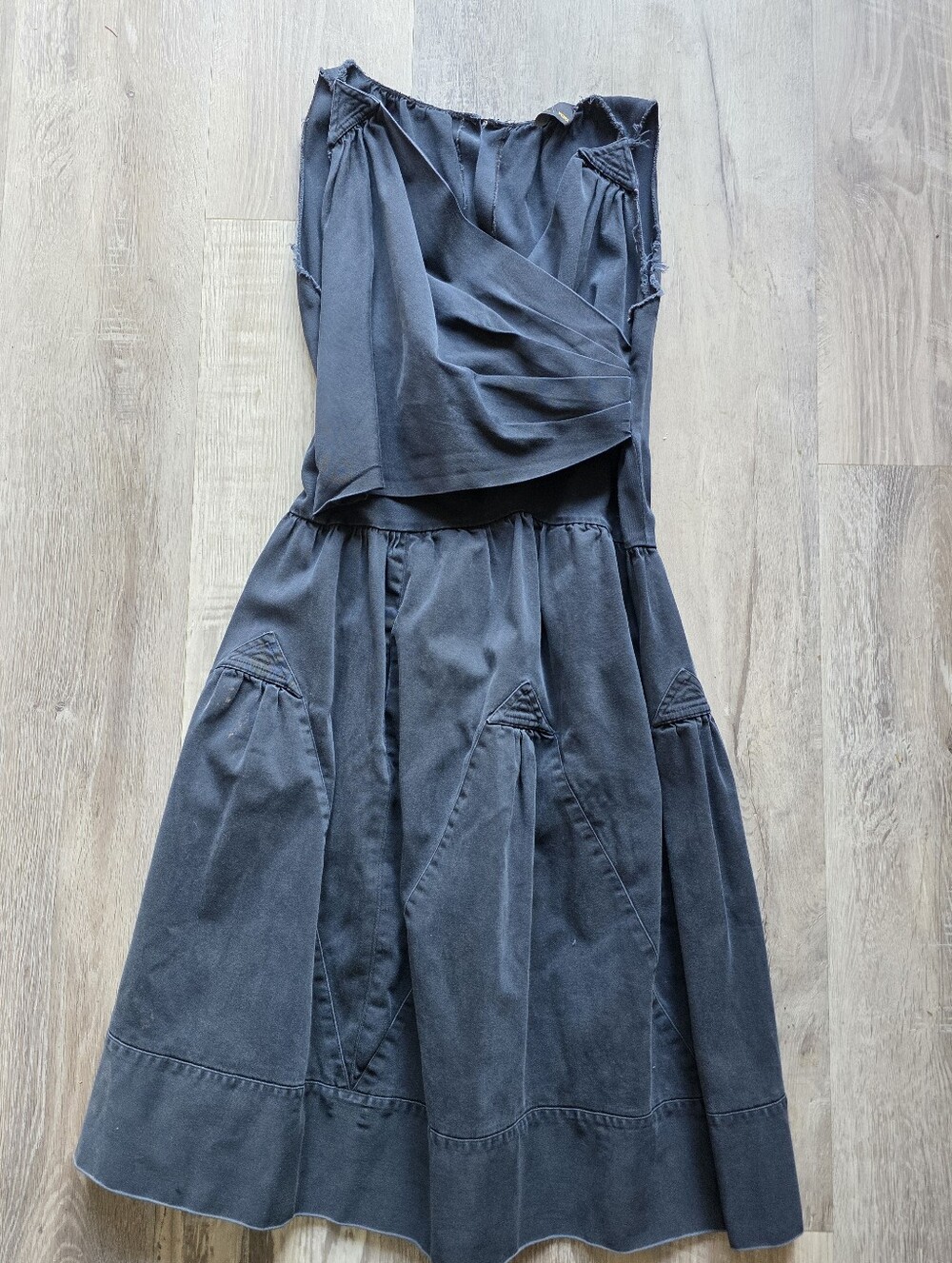 Fendi Navy Blue Cotton Structured Mini Dress Size S